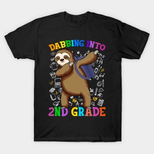 Dabbing Into 2nd Grade Sloth Shirt Back To School Gifts T-Shirt